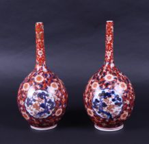 A pair of Imari pipe vases. Japan, 19th century.