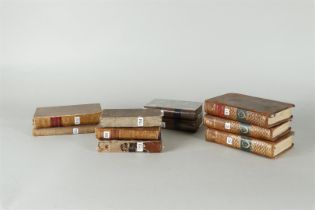 A lot consisting of (10) various pocket books, all bound in leather, including Buffon,  l'Hermite en