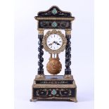 19th Century Column Mantel Clock on Twisted Columns and Brass Fittings (Approx. 1880)