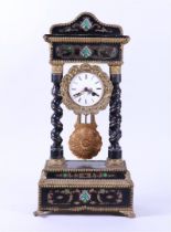 19th Century Column Mantel Clock on Twisted Columns and Brass Fittings (Approx. 1880)