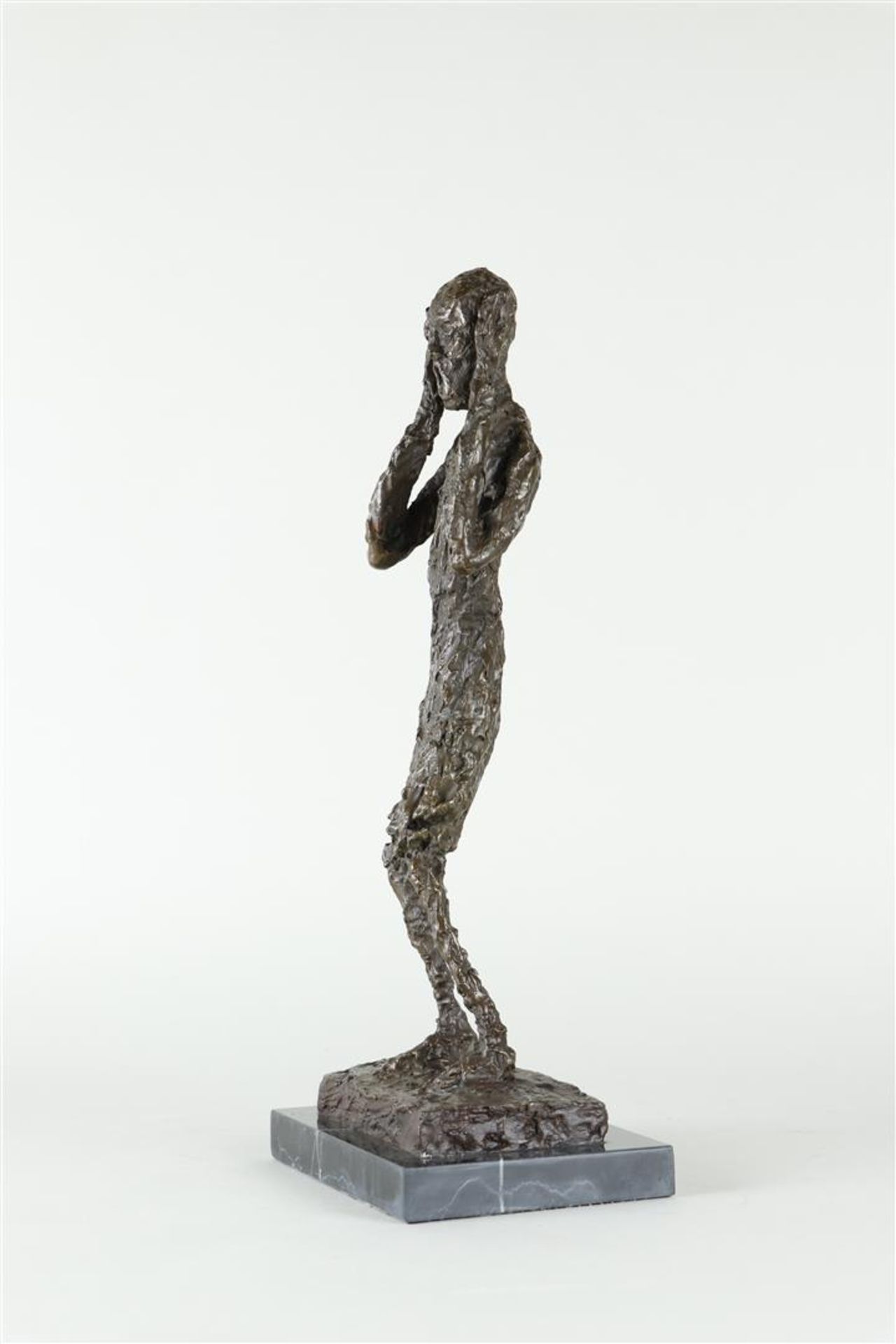 A dark patinated bronze sculpture 'The Scream' by Much annotated and numbered (in the base),  - Image 2 of 5