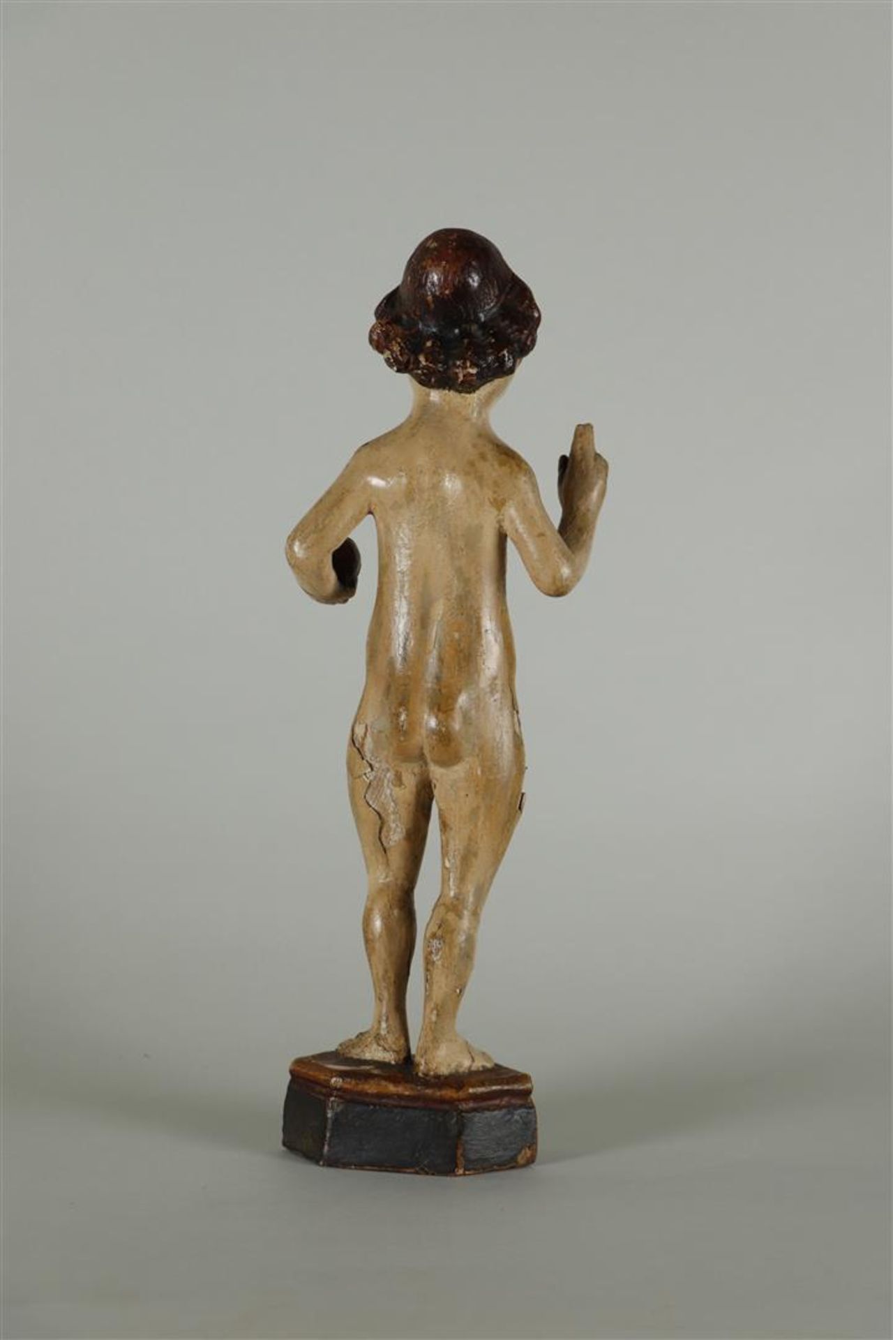 A polychromed limewood statue of Saint Odolphus (?), Germany 16th century.  - Image 4 of 9