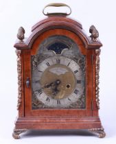 "English" Table Clock with Moon Indication and Brass Frames