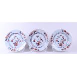 A set of three porcelain Imari plates. China, 18th century.
