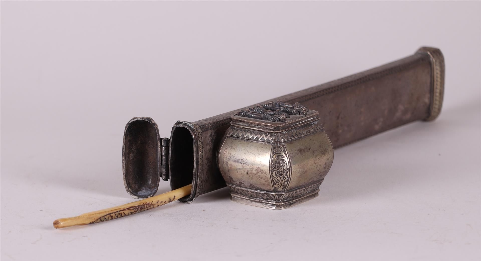 A Jogja silver, Indonesian travel inkwell, unclearly marked.  - Image 2 of 3
