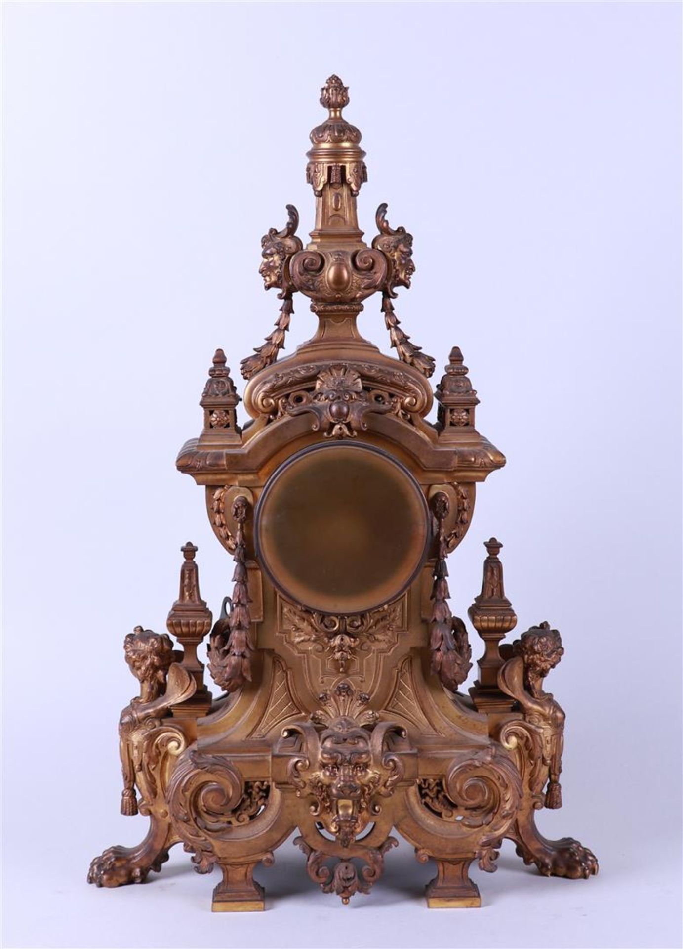 Cast Bronze Clock Set in Louis XVI Style (France, 19th Century) - Image 3 of 9