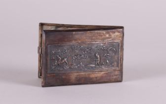 A 'Djokja' silver cigarette case decorated with figures in a landscape