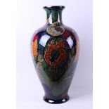 A very large pottery vase with floral decor, marked Gouda Holland. 1st half 20th century.
