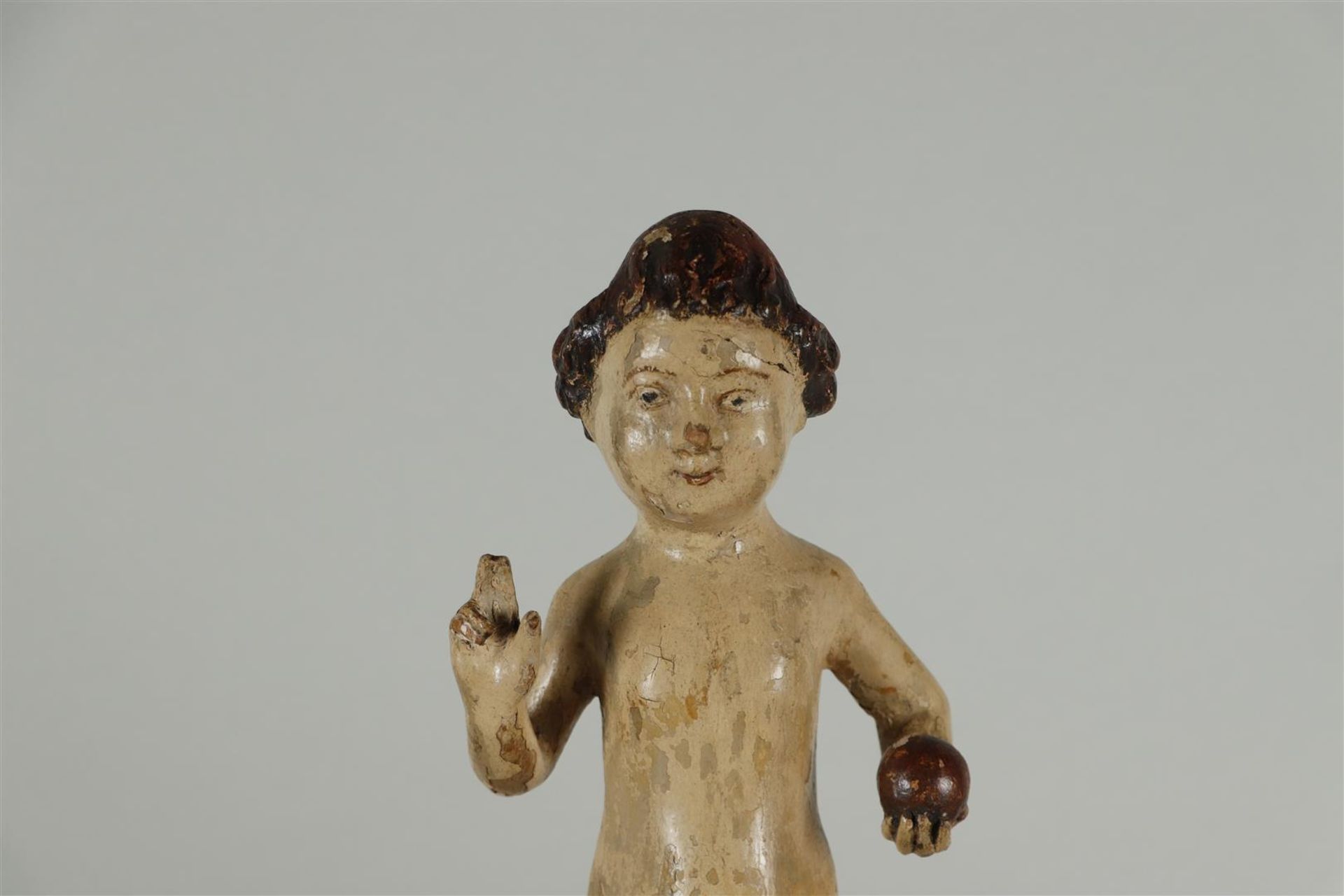 A polychromed limewood statue of Saint Odolphus (?), Germany 16th century.  - Image 7 of 9