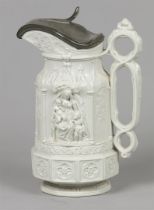 A Charles Meigh York Minster Jug with pewter valve.