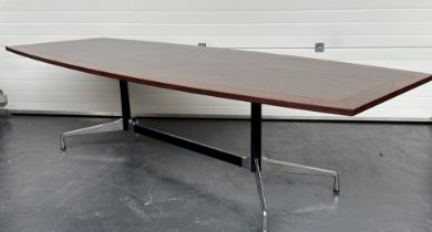 Charles & Ray Eames, An XXL Segmented Conference table / Diningroom table with 'dark oak' top. 