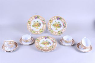 A Christian Dior breakfast set consisting of (6) cups and saucers, and (6) breakfast plates.