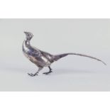 Silver table piece pheasant, silver content 830, marked with crescent and crown, origin Germany.
