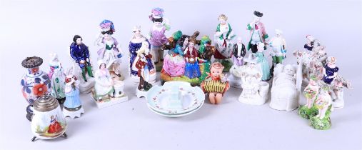 A lot of various porcelain figures and objects. 19/20th century.