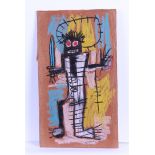 Jean Michel Basquiat (New York 1960 - 1988), (after), Standing Figure, wears monogram and crown