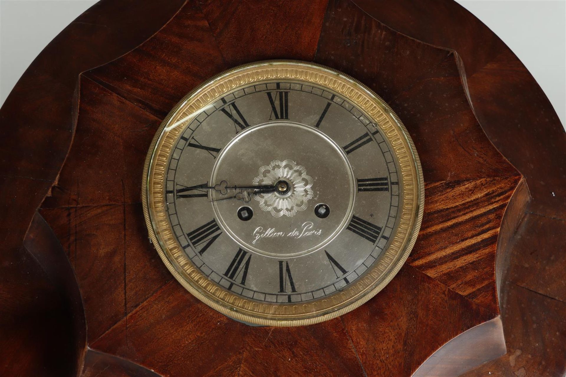 Large Mahogany Mantel Clock in the Shape of a Pocket Watch - Image 2 of 4