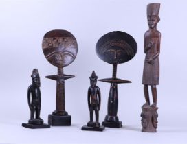 A lot of various African wood carvings including Nigeria.