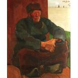 Willy Sluiter (Amersfoort 1873 - 1949 The Hague), Volendam fisherman squatting, 