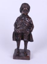 Brown Patinated Bronze Sculpture of a Little Boy (20th Century)