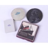 Lot of 4 Medals (Including Sinking of the RMS Lusitania, World Library, and 50 Years of Delft Univer