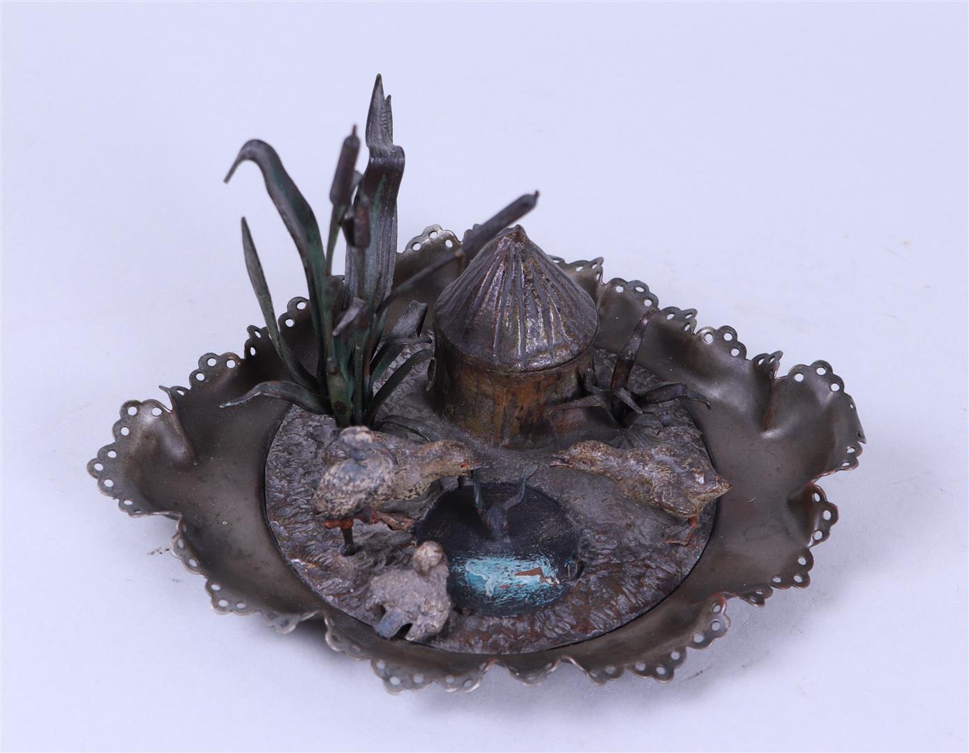 A Viennese bronze inkstand with traces of polychrome.
 - Image 2 of 4