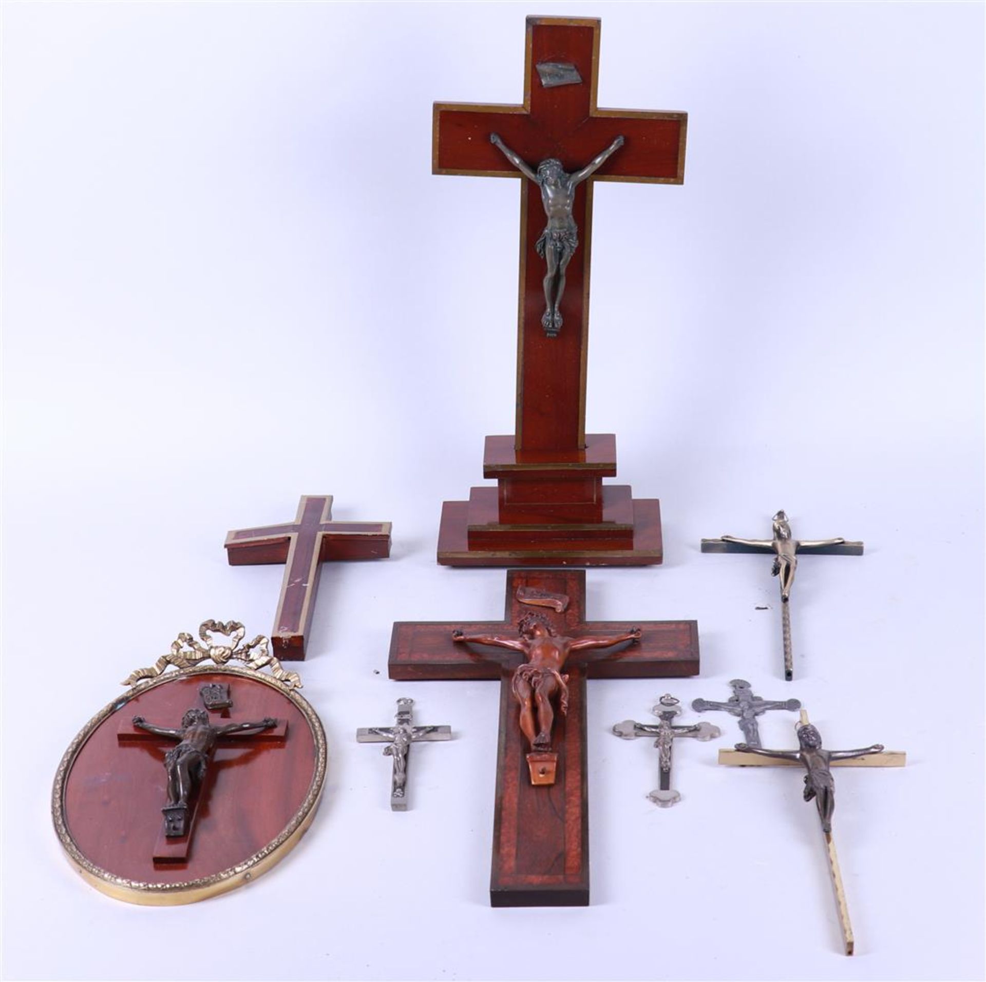 Lot of 9 Various Crucifixes (1900 and Later)