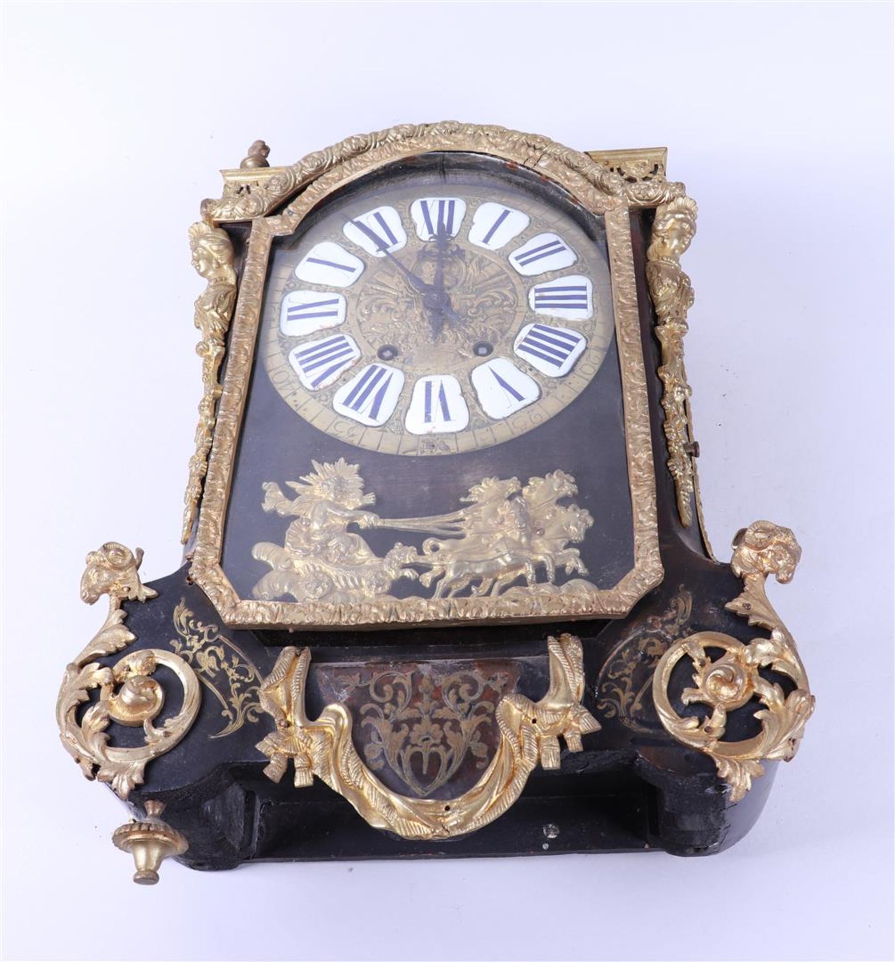 19th Century Table Clock with Copper Frames (Restoration Object, Parts Shortage) - Image 4 of 5