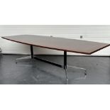 Charles & Ray Eames, An XXL Segmented Conference table / Diningroom table with 'dark oak' top. 