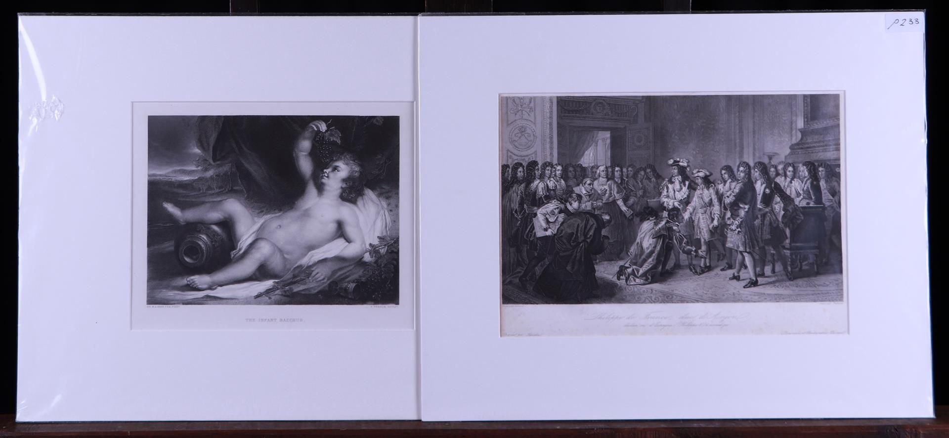 A lot consisting of (6) various prints including a Bacchante, 19th century.