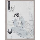 Kitagawa Utamaro (1753-1806), A Japanese beauty, woodcut in color, (pasted)
