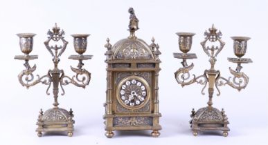 Brass Clock Set (First Quarter of the 20th Century)