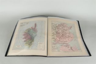 A folder with various pages with vertical maps from: Malte Brun, Atlas of the world, 19th century.