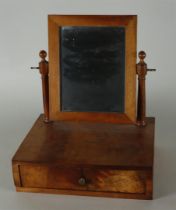 Mahogany Glued Softwood Tilting Vanity Mirror with Drawer (England, 19th Century)
