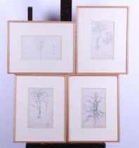 Gustave Frans Den Duyts (Ghent 1850 - 1897 Brussels), Four drawings of trees