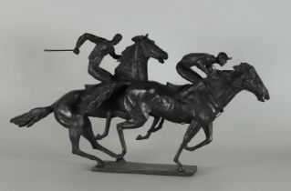 Alexander TARATYNOV (B.: 1956), horse racing, patinated bronze.