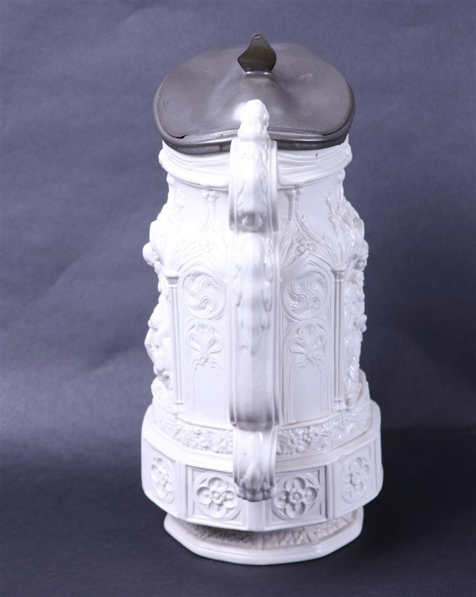 A Charles Meigh York Minster Jug with pewter valve. - Image 4 of 6