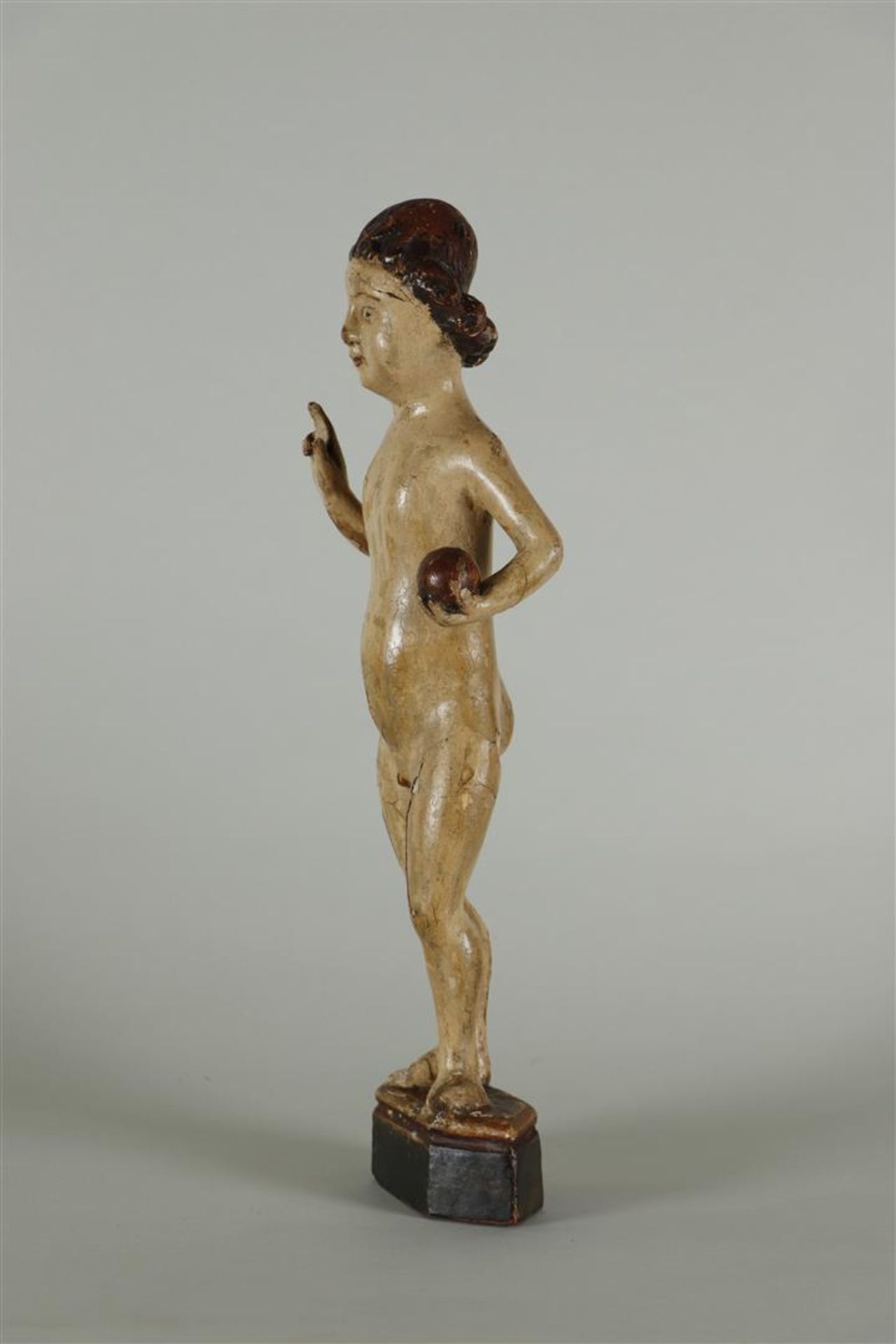 A polychromed limewood statue of Saint Odolphus (?), Germany 16th century.  - Image 2 of 9
