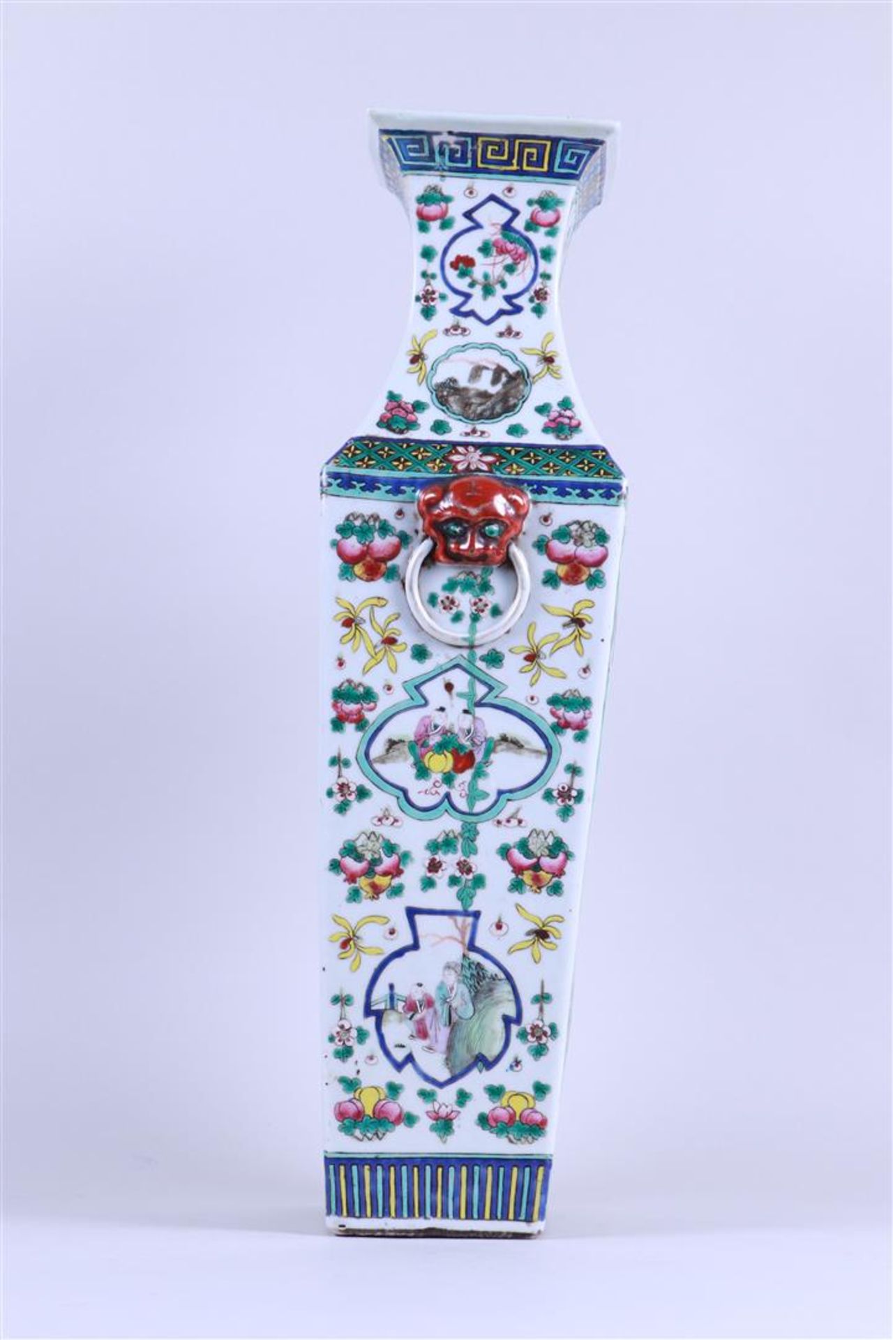 A family rose baluster vase with decor of various figures. China, 19th century.
 - Image 2 of 6