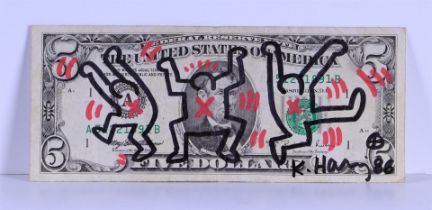 Keith Haring (Reading, Pennsylvania 1958 - 1990 New York) (after),Five Dollar Bill