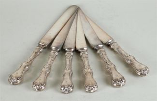 A lot consisting of (6) 19th century knives with silver handle.