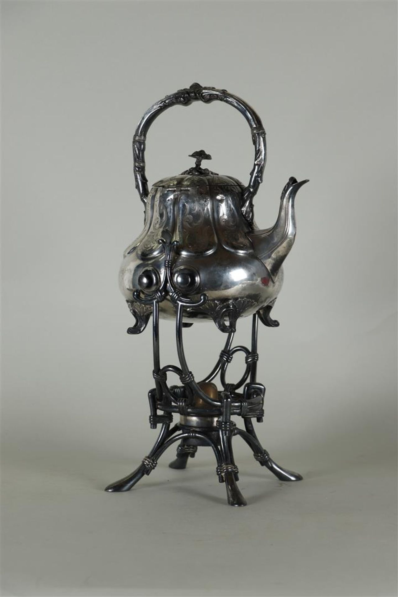 Silver-Plated 19th Century Christoffle Hot Water Boiler (Marked 'Christoffle' on the Bottom, France, - Image 2 of 10