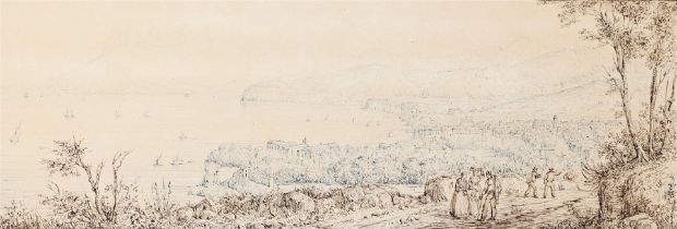 attributed toAntonio Senape (1788 - 1850),Veduta di Sorento, and annotated with artist's name (verso