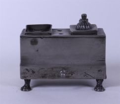 Pewter Inkstand on Claw Feet with Drawer