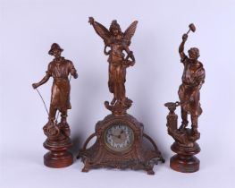 Lot of 2 ZAMAC Statues and a ZAMAC Clock