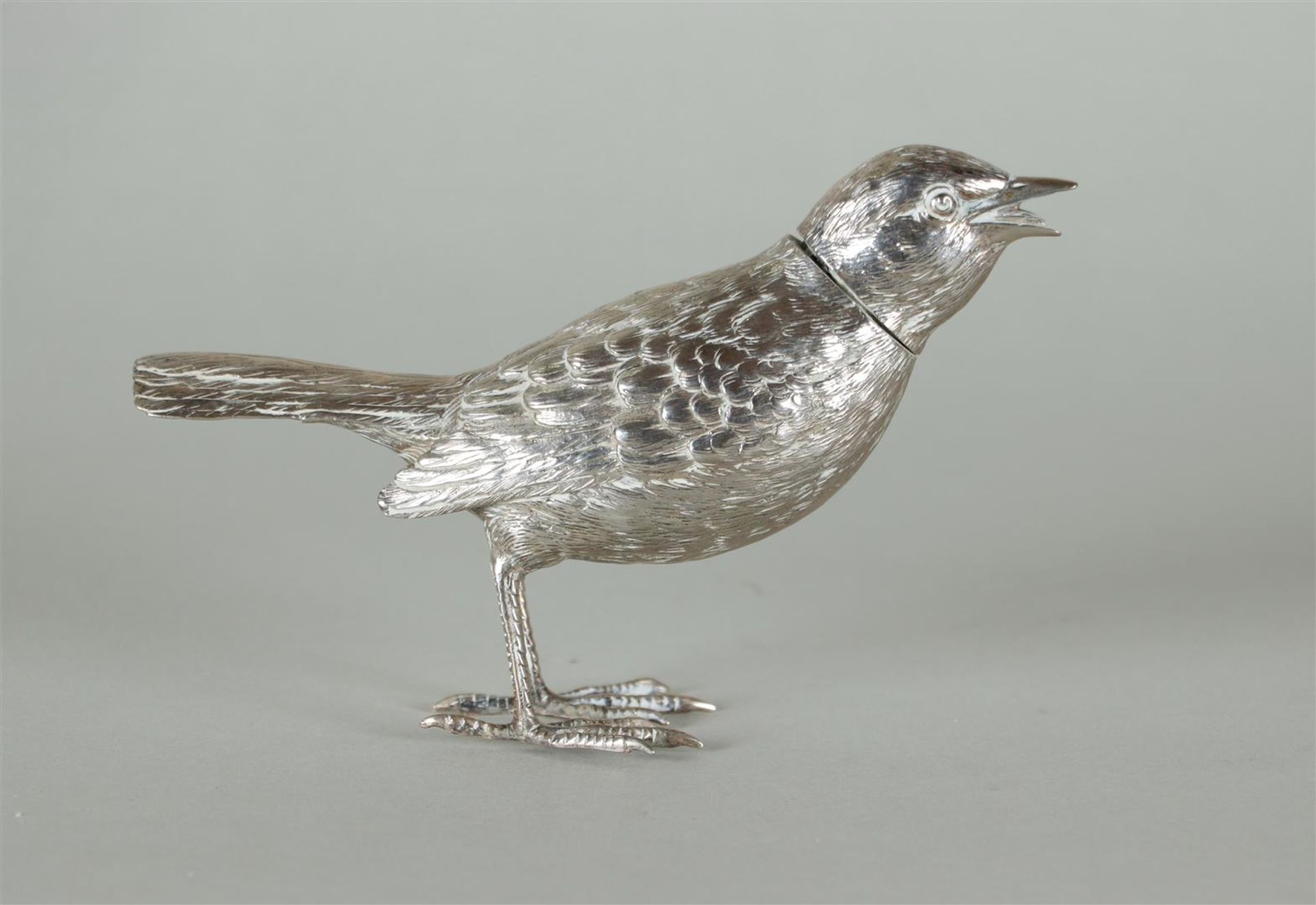 Silver table piece / spreader in the shape of a thrush