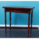 Folding Mahogany Game Table or Card Table (Holland, 19th Century)