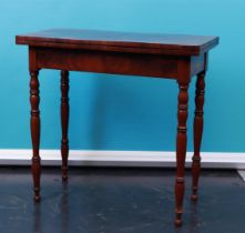 Folding Mahogany Game Table or Card Table (Holland, 19th Century)