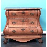 Mahogany Double-Curved Three-Drawer Chest of Drawers (Holland, 18th Century)