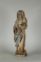 Weeping Mary made of linden wood with remains of polychrome, Germany, 16th century.