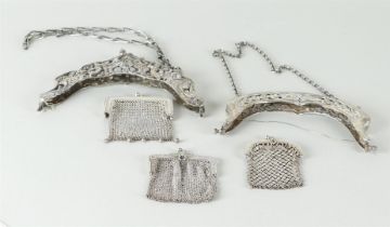 A lot of various silver purses